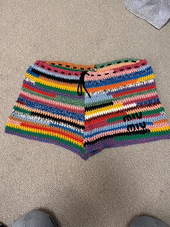 Miu Miu Pants - Miu Miu Multicolor Crochet Women's Shorts